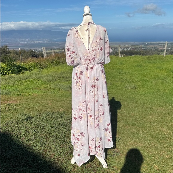Lovestitch Floral Boho handkerchief hem Romantic Floral Maxi Dress NWT large - Picture 5 of 9